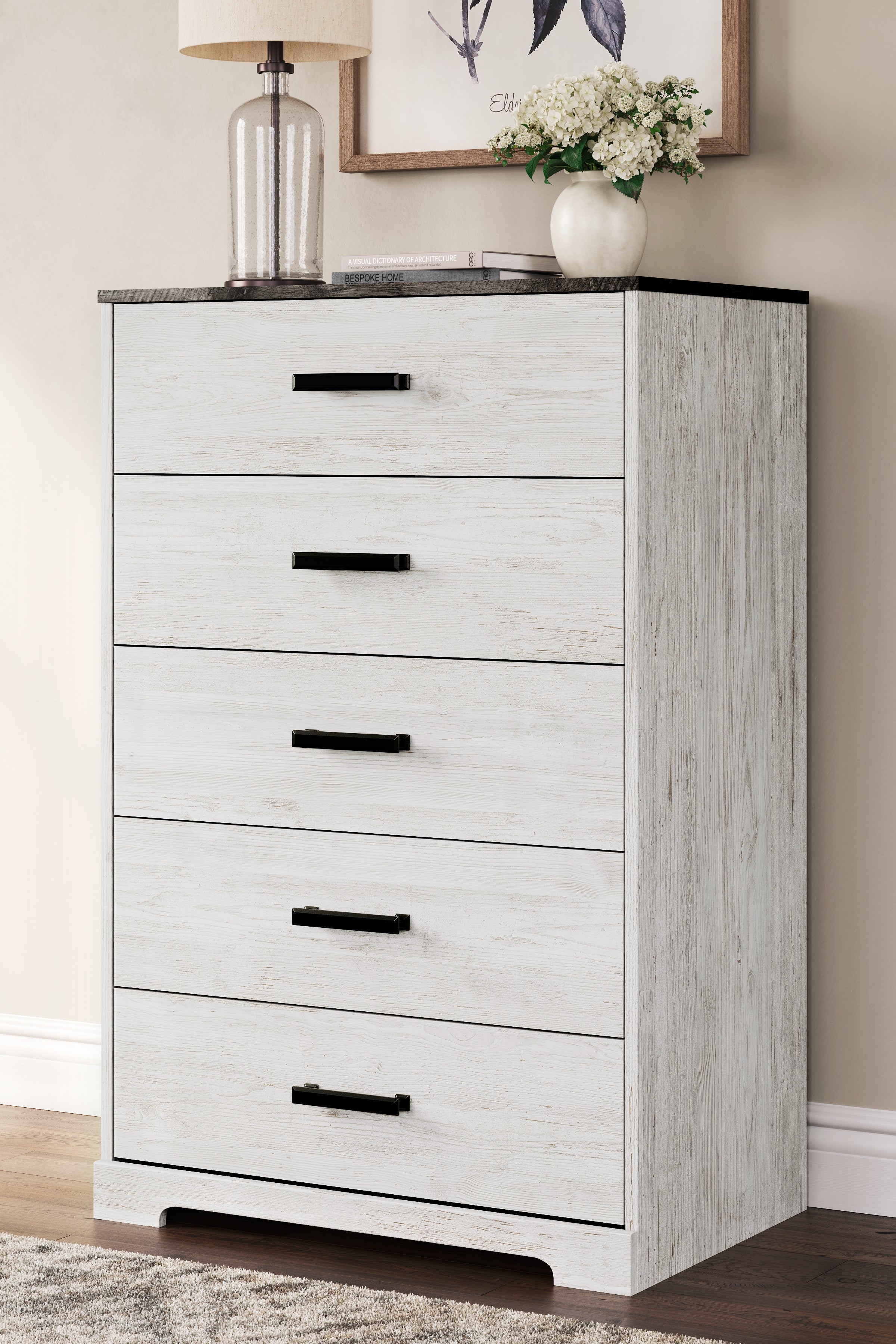 Ashley Furniture - SHAWBURN 5 DRAWER CHEST - Light Brown Wood - Chests - Additional View 1