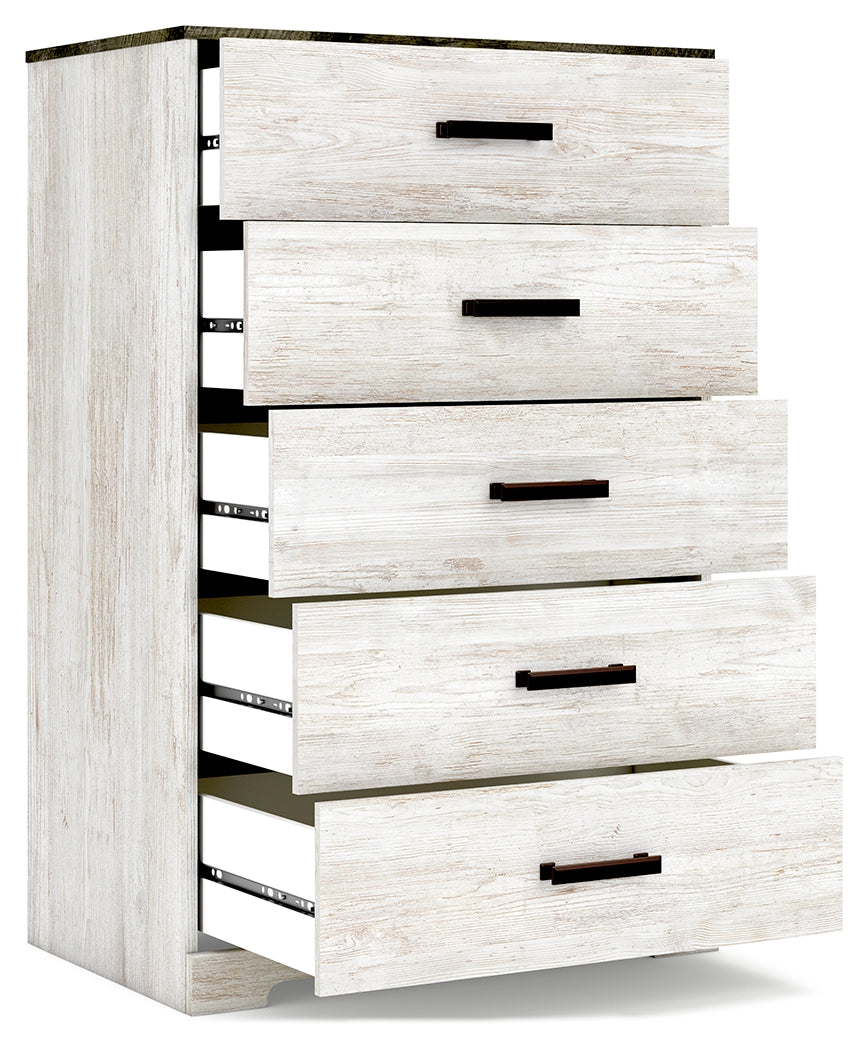 Ashley Furniture - SHAWBURN 5 DRAWER CHEST - Light Brown Wood - Chests - Additional View 2