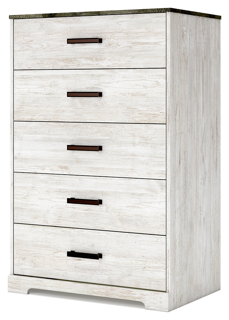 Ashley Furniture - SHAWBURN 5 DRAWER CHEST - Light Brown Wood - Chests - Additional View 4