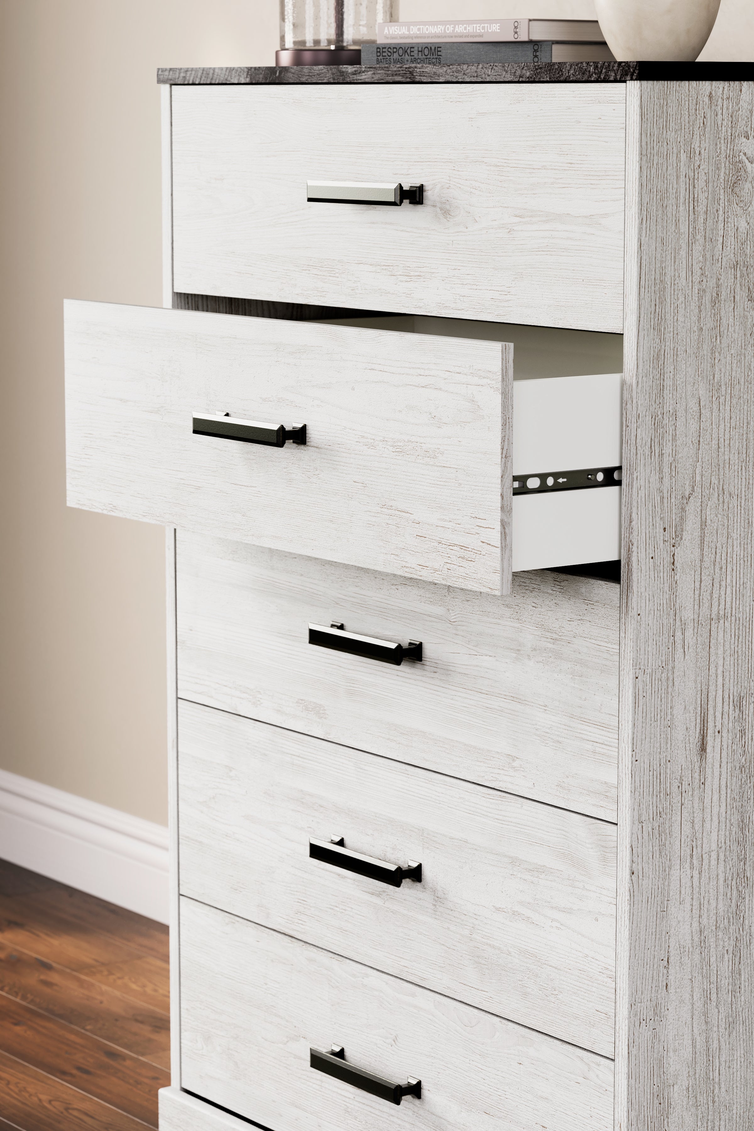 Ashley Furniture - SHAWBURN 5 DRAWER CHEST - Light Brown Wood - Chests - Additional View 8