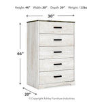 Ashley Furniture - SHAWBURN 5 DRAWER CHEST - Light Brown Wood - Chests - Additional View 9