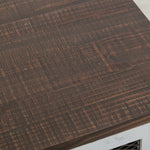 International Furniture Direct - PUEBLO WHITE END TABLE - White|Dark Brown Wood - Tables - Additional View 6