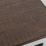 International Furniture Direct - PUEBLO WHITE END TABLE - White|Dark Brown Wood - Tables - Additional View 6