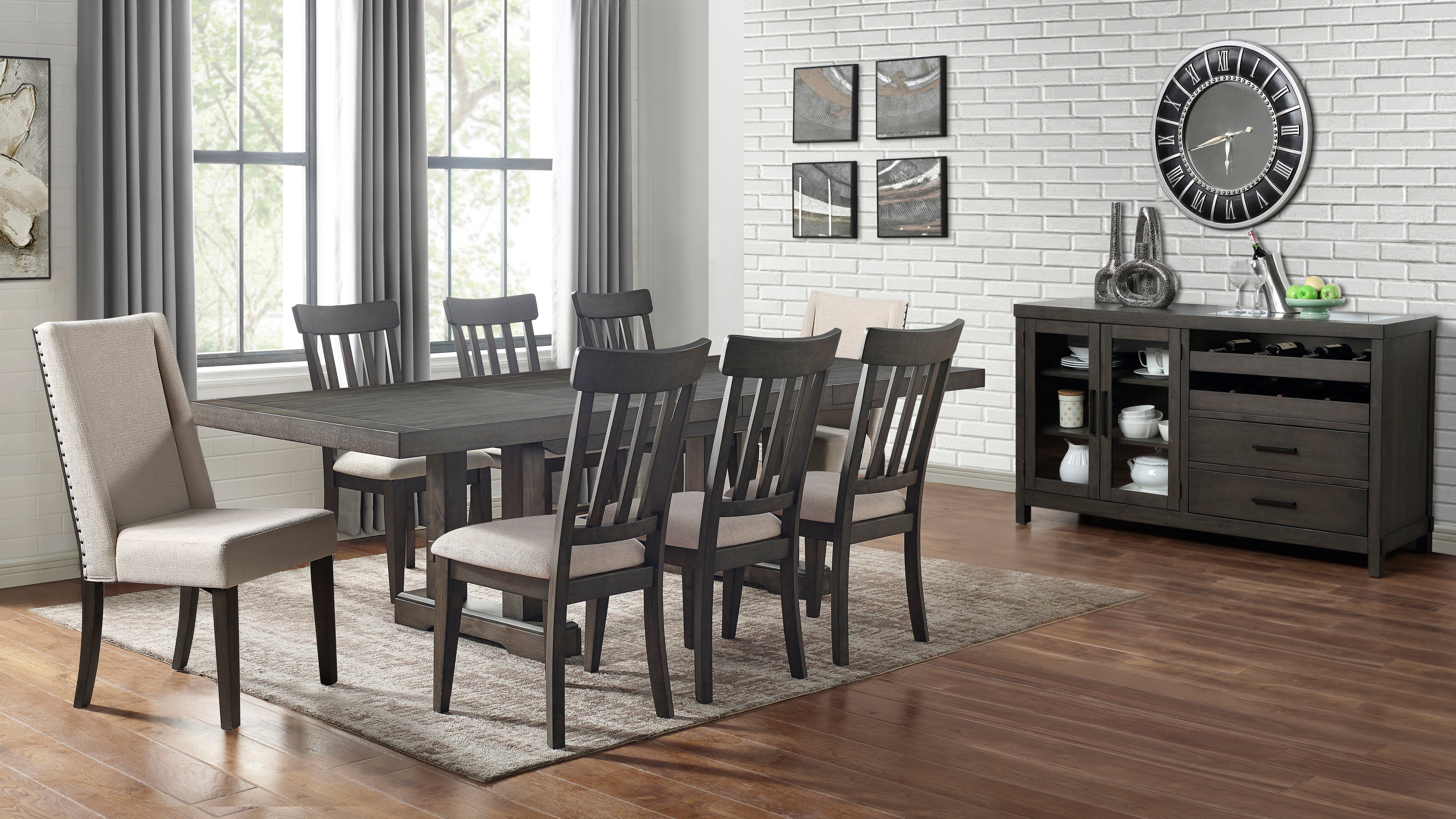 Steve Silver Furniture - Napa Dining Side Chair - Dark - Dark Brown Wood|Fabric - Chairs - Additional View 3
