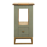 International Furniture Direct - TIMBER CHAIRSIDE TABLE - Green Wood - Tables