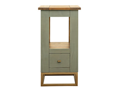 International Furniture Direct - TIMBER CHAIRSIDE TABLE - Green Wood - Tables
