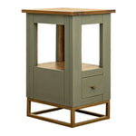 International Furniture Direct - TIMBER CHAIRSIDE TABLE - Green Wood - Tables - Additional View 1