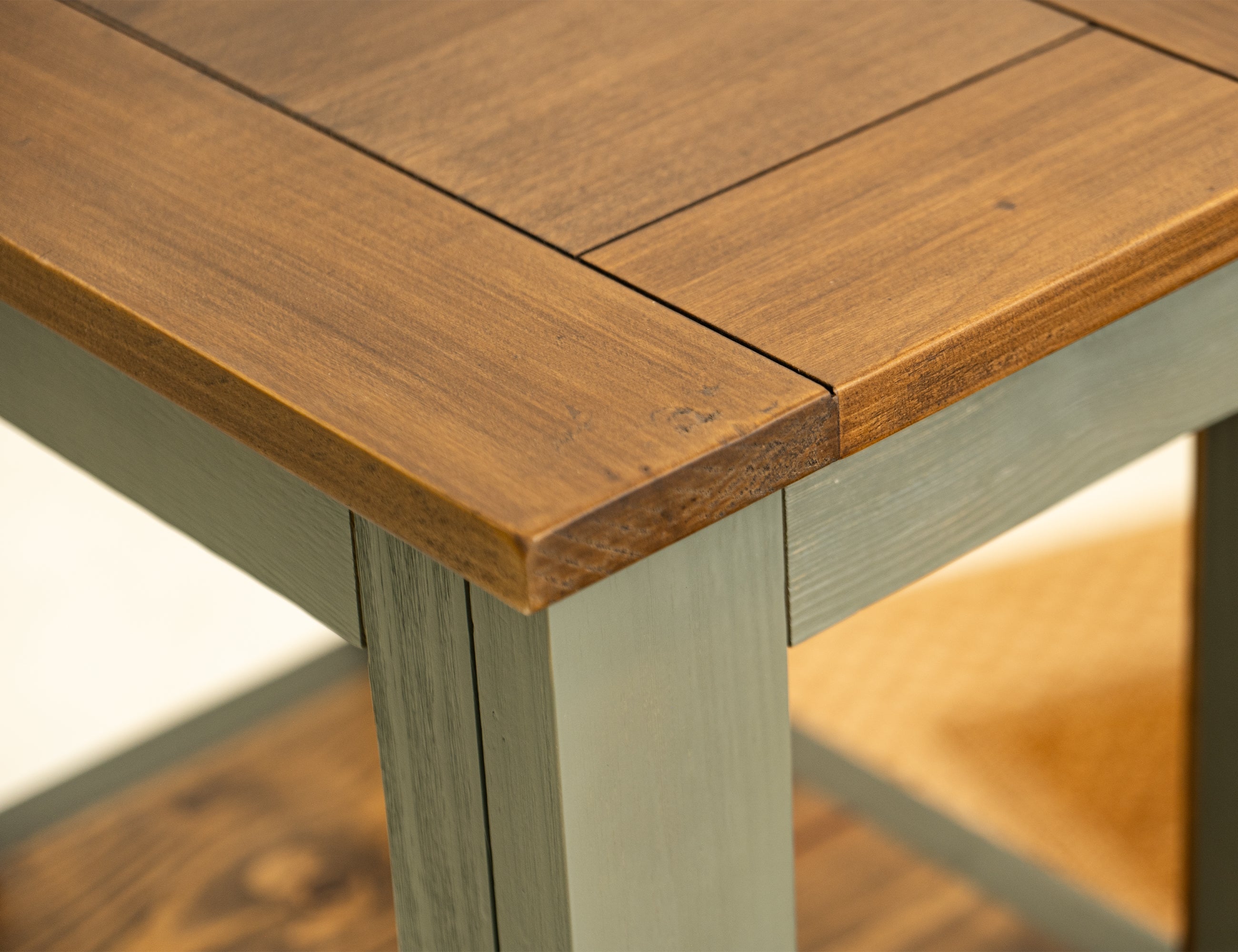International Furniture Direct - TIMBER CHAIRSIDE TABLE - Green Wood - Tables - Additional View 4