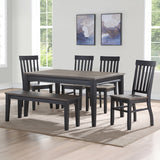 Steve Silver Furniture - Raven Noir 6 Piece Dining Set - Dark Brown|Black Wood - Dining Room Sets
