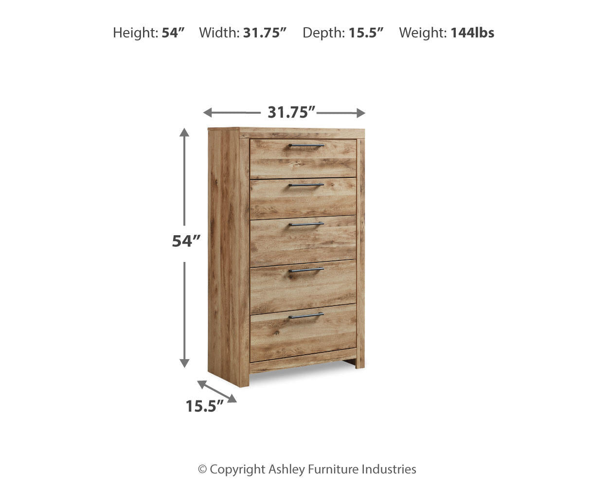 Ashley Furniture - Hyanna Chest - Brown - Beige Wood - Chests - Additional View 6