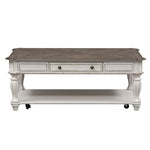 Liberty Furniture - Magnolia Manor Rectangular Cocktail Table - White|Dark Brown Wood - Tables