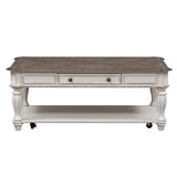 Liberty Furniture - Magnolia Manor Rectangular Cocktail Table - White|Dark Brown Wood - Tables