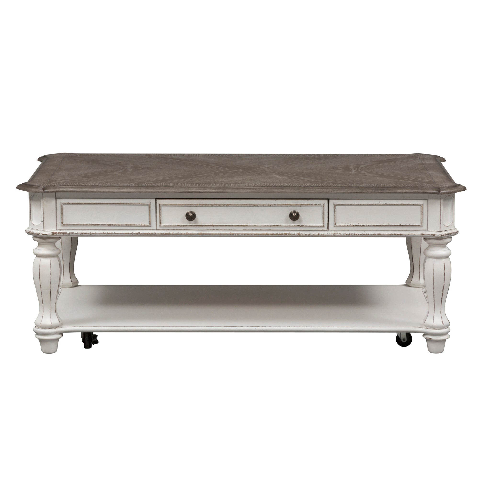 Liberty Furniture - Magnolia Manor Rectangular Cocktail Table - White|Dark Brown Wood - Tables
