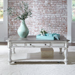 Liberty Furniture - Magnolia Manor Rectangular Cocktail Table - White|Dark Brown Wood - Tables - Additional View 1