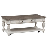 Liberty Furniture - Magnolia Manor Rectangular Cocktail Table - White|Dark Brown Wood - Tables - Additional View 2