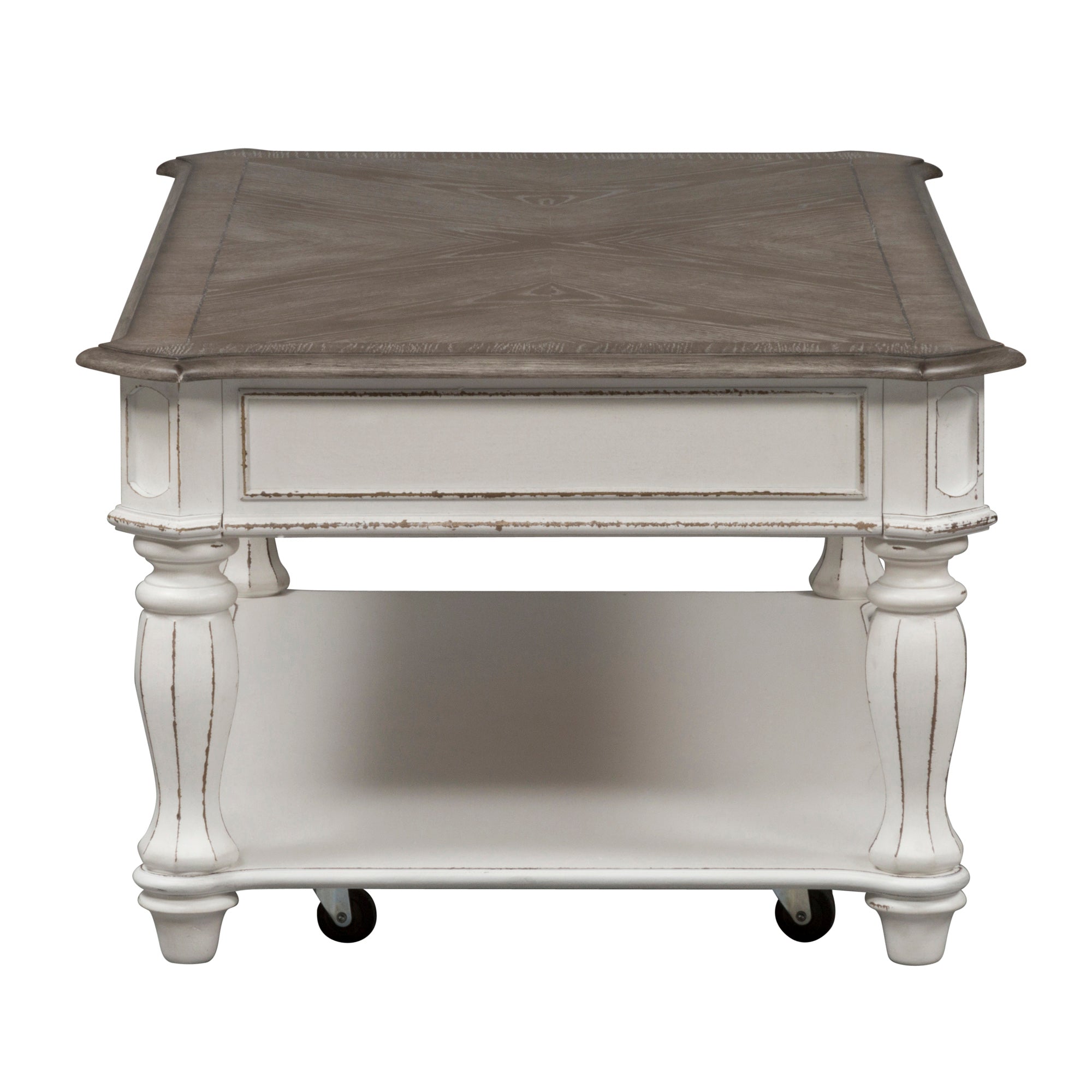 Liberty Furniture - Magnolia Manor Rectangular Cocktail Table - White|Dark Brown Wood - Tables - Additional View 3