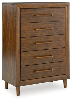 Ashley Furniture - LYNCOTT CHEST - Dark Brown Wood - Chests