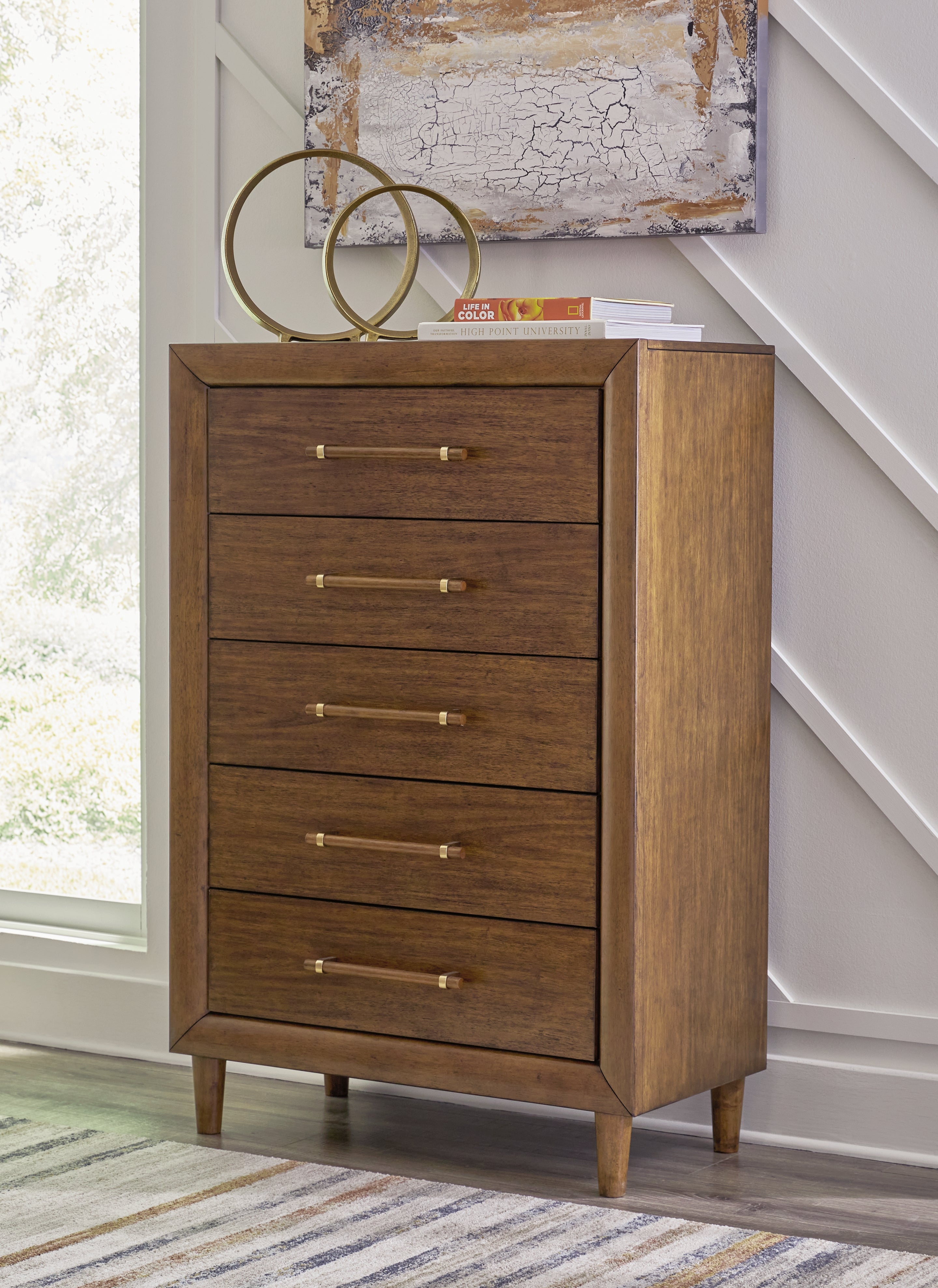 Ashley Furniture - LYNCOTT CHEST - Dark Brown Wood - Chests - Additional View 1