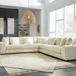 Ashley Furniture - LINDYN IVORY 5PC SECTIONAL - Beige Fabric - Sectionals - Additional View 3