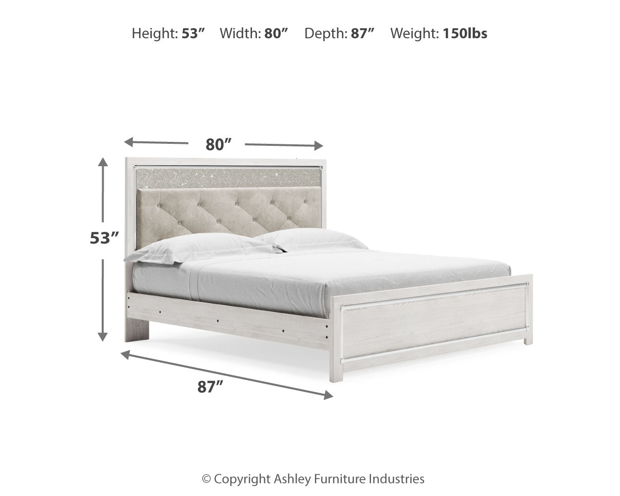 Ashley Furniture - Altyra King Panel Bed - White Wood - Beds - Additional View 4