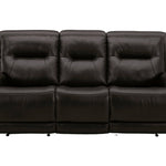 BROCKTON CHARCOAL LEATHER 3P POWER SOFA WITH POWER HEADREST AND LUMBAR