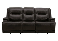 BROCKTON CHARCOAL LEATHER 3P POWER SOFA WITH POWER HEADREST AND LUMBAR