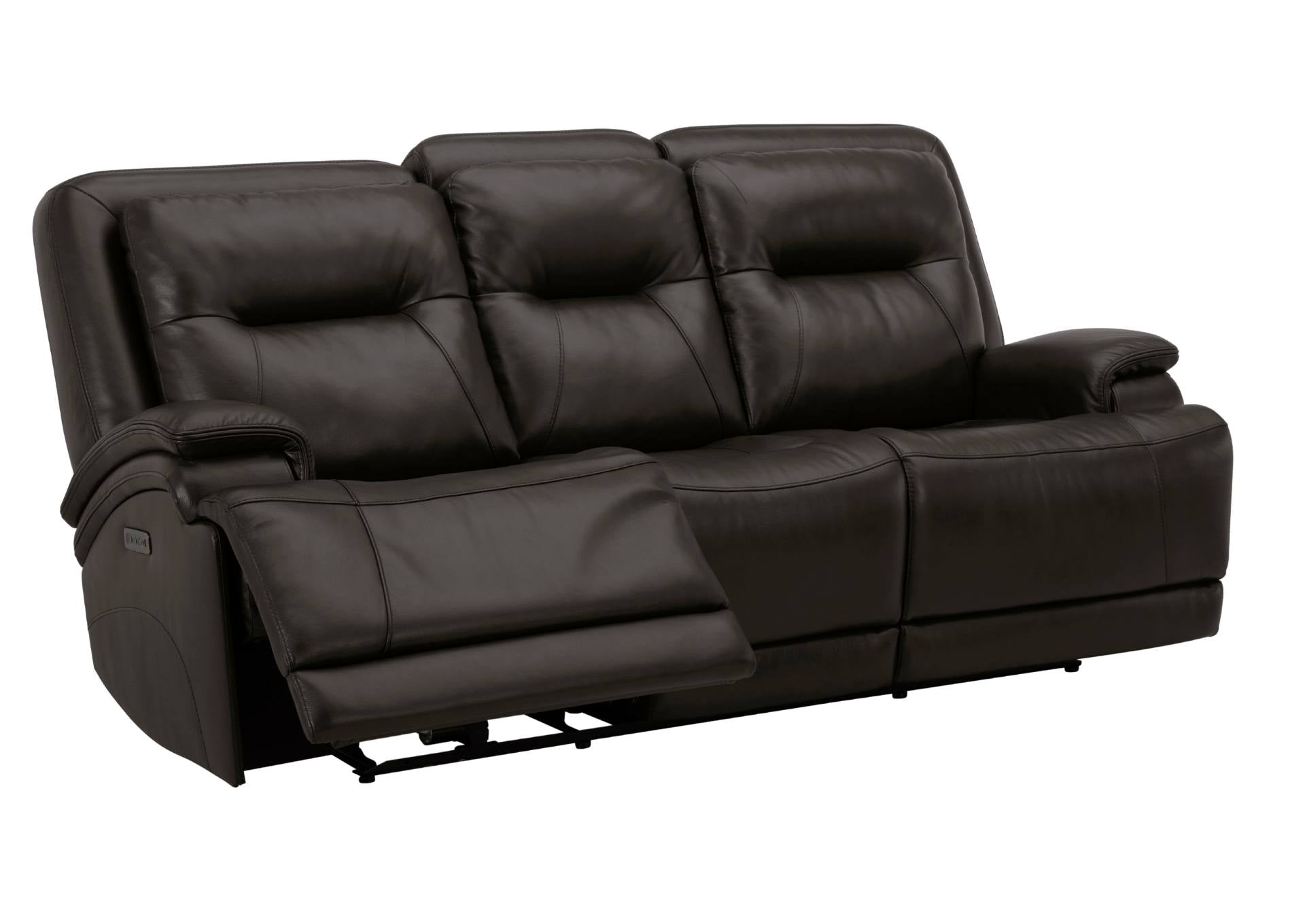 BROCKTON CHARCOAL LEATHER 3P POWER SOFA WITH POWER HEADREST AND LUMBAR - Additional View 2