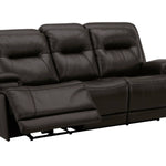 BROCKTON CHARCOAL LEATHER 3P POWER SOFA WITH POWER HEADREST AND LUMBAR - Additional View 2