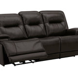 BROCKTON CHARCOAL LEATHER 3P POWER SOFA WITH POWER HEADREST AND LUMBAR - Additional View 2