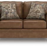 Ashley Furniture - Shadsburne Loveseat - Earth - Dark Brown Faux Leather - Loveseats