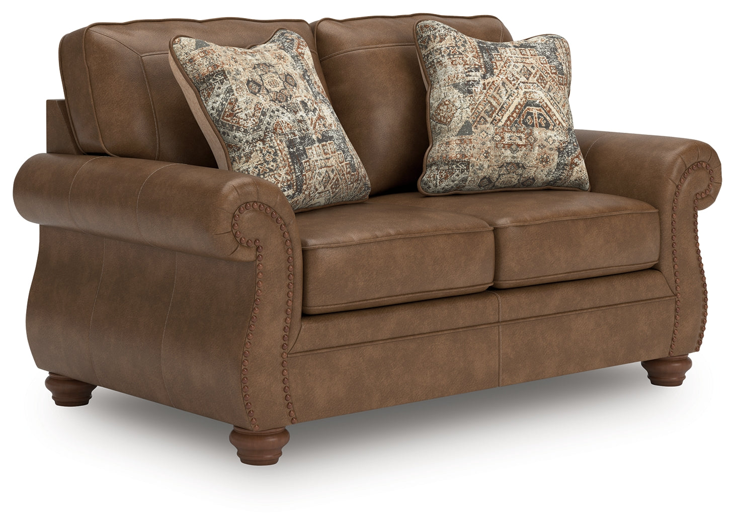 Ashley Furniture - Shadsburne Loveseat - Earth - Dark Brown Faux Leather - Loveseats - Additional View 2