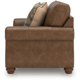 Ashley Furniture - Shadsburne Loveseat - Earth - Dark Brown Faux Leather - Loveseats - Additional View 5