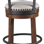 Ashley Furniture - Valebeck 30" Swivel Barstool - Brown - Dark Brown Fabric|Metal|Wood - Stools - Additional View 4