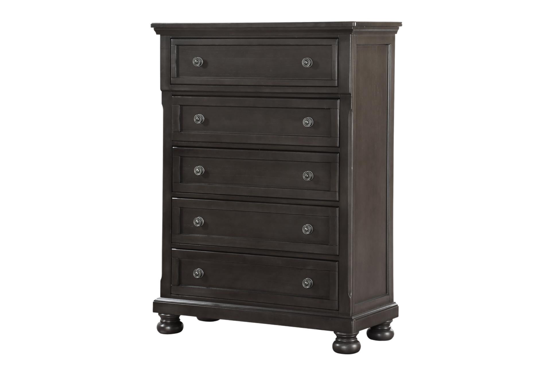 KINGSMAN GREY 5 DRAWER CHEST