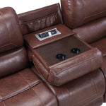 Steve Silver Furniture - Keily Reclining Sofa With Drop Down Table - Brown - Dark Brown Faux Leather - Sofas - Additional View 4