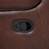 Steve Silver Furniture - Keily Reclining Sofa With Drop Down Table - Brown - Dark Brown Faux Leather - Sofas - Additional View 6