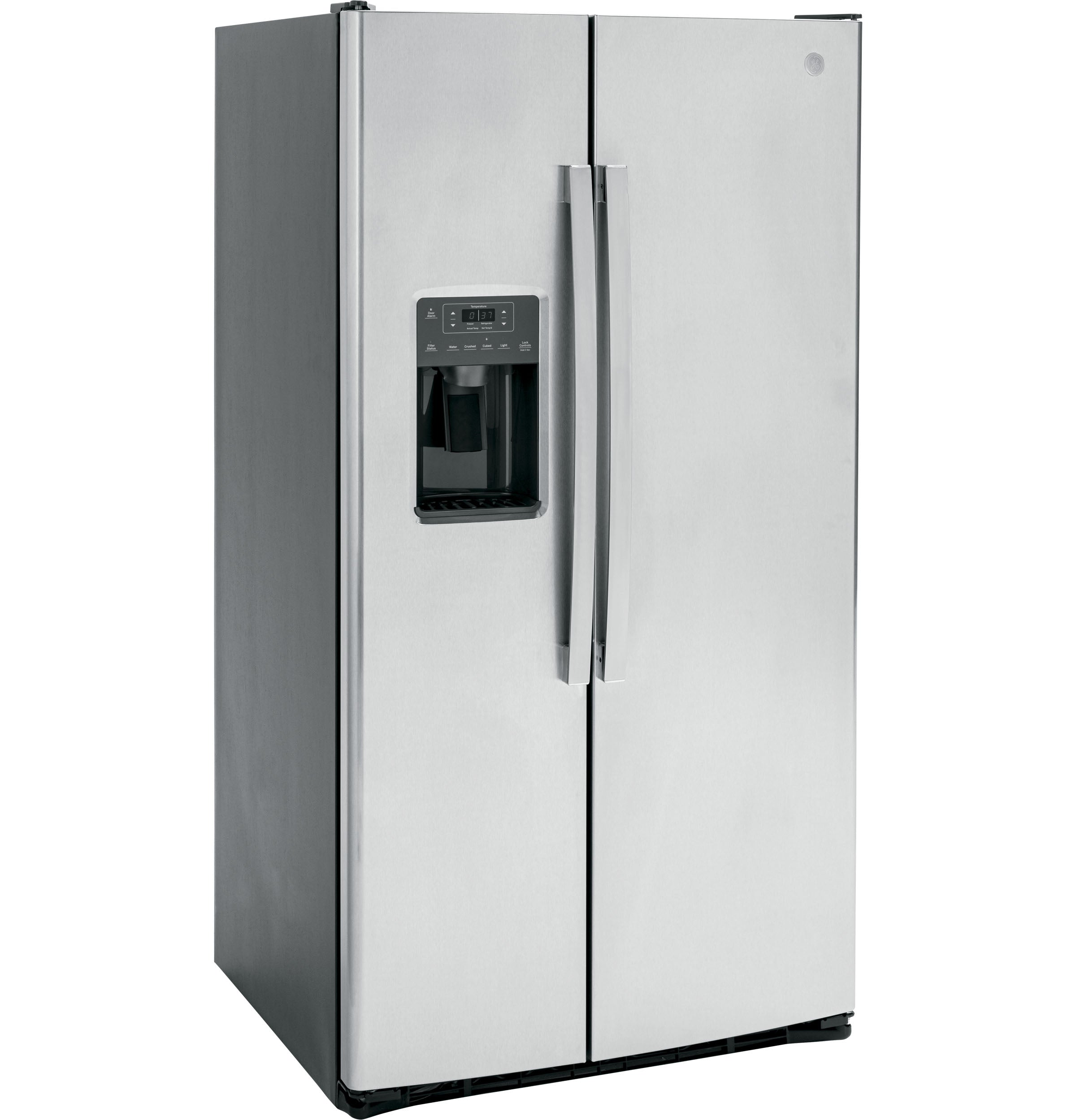 GE STAINLESS SIDE BY SIDE 25.3CU REFRIGERATOR - Pearl Silver - Refrigerators - Additional View 3