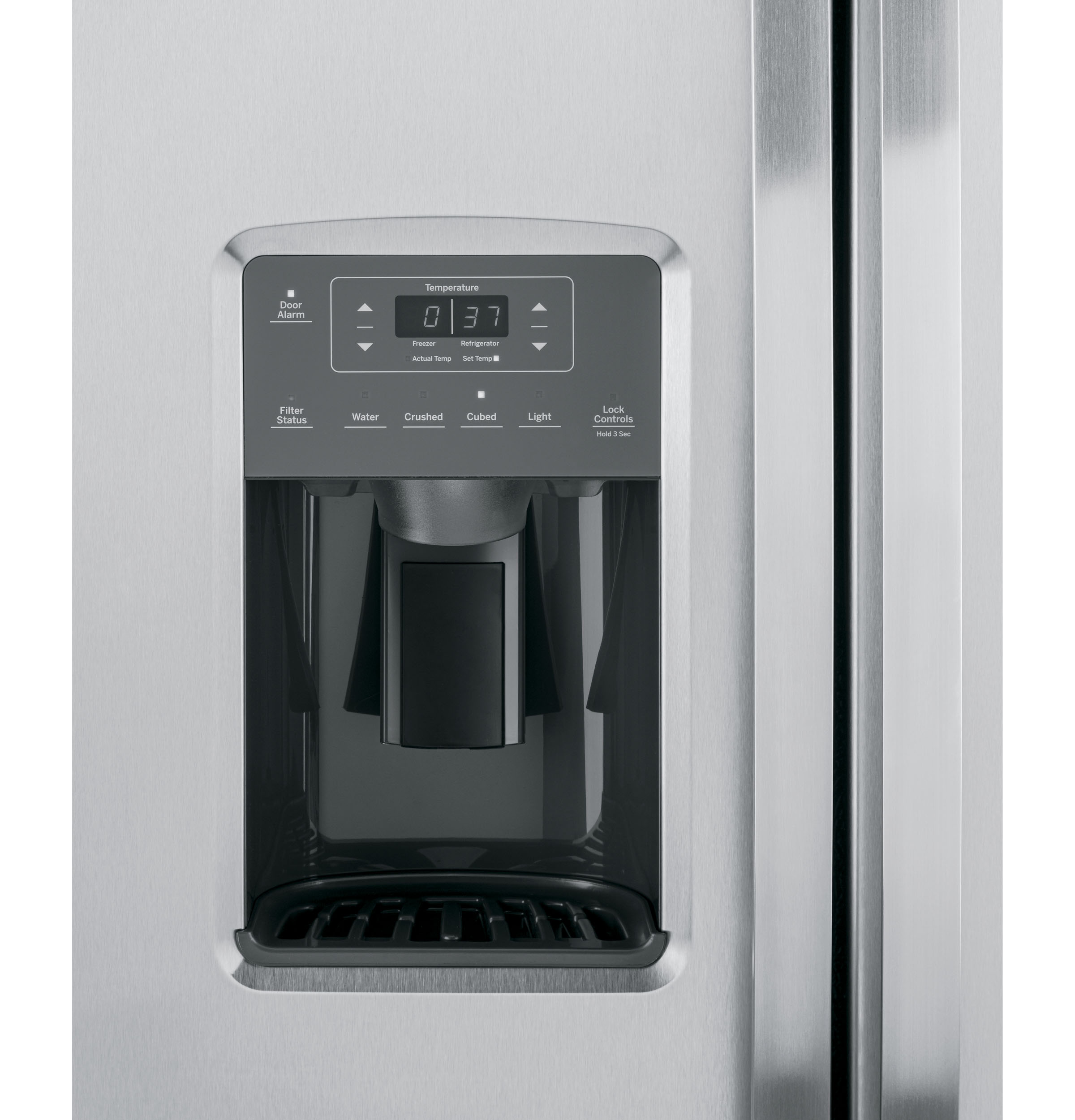 GE STAINLESS SIDE BY SIDE 25.3CU REFRIGERATOR - Pearl Silver - Refrigerators - Additional View 5