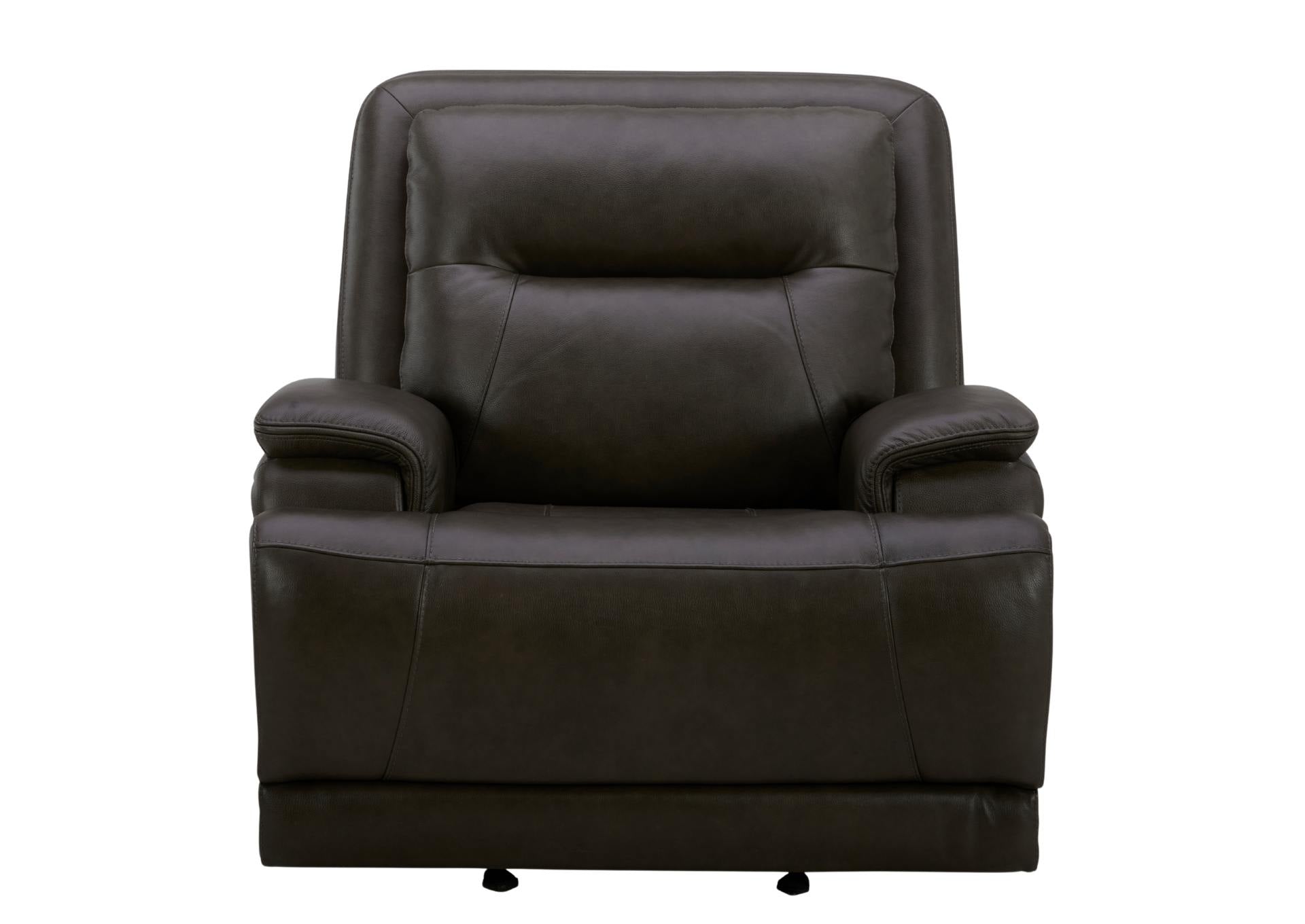 BROCKTON CHARCOAL LEATHER 3P POWER RECLINER WITH POWER HEADREST AND LUMBAR