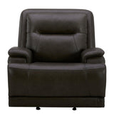 BROCKTON CHARCOAL LEATHER 3P POWER RECLINER WITH POWER HEADREST AND LUMBAR