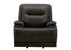 BROCKTON CHARCOAL LEATHER 3P POWER RECLINER WITH POWER HEADREST AND LUMBAR