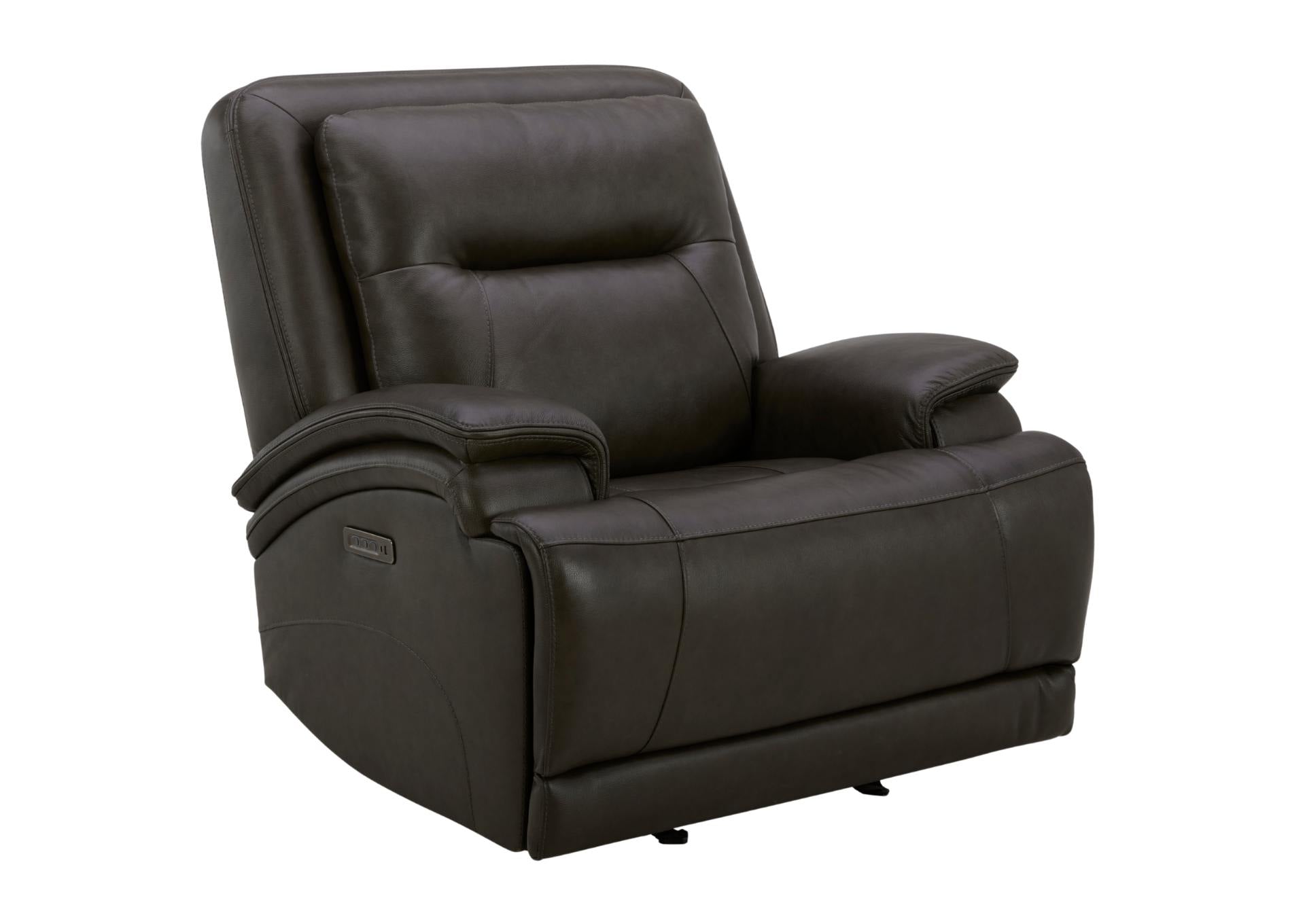 BROCKTON CHARCOAL LEATHER 3P POWER RECLINER WITH POWER HEADREST AND LUMBAR - Additional View 1