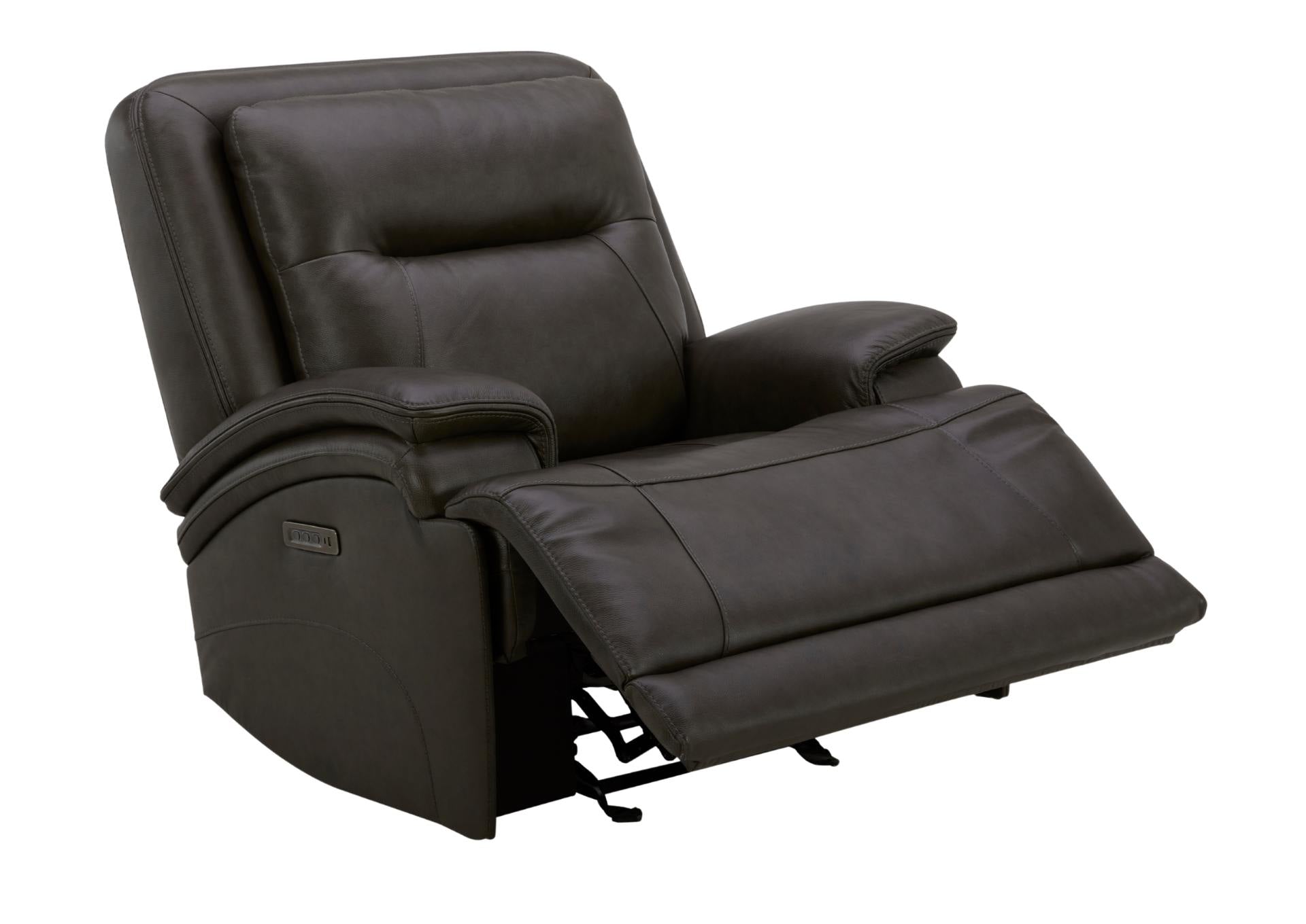 BROCKTON CHARCOAL LEATHER 3P POWER RECLINER WITH POWER HEADREST AND LUMBAR - Additional View 2