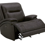 BROCKTON CHARCOAL LEATHER 3P POWER RECLINER WITH POWER HEADREST AND LUMBAR - Additional View 2