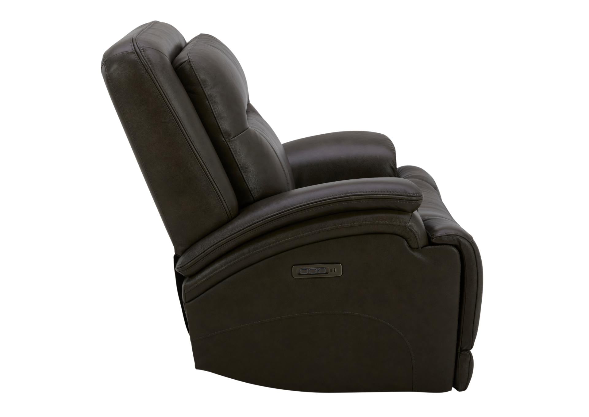 BROCKTON CHARCOAL LEATHER 3P POWER RECLINER WITH POWER HEADREST AND LUMBAR - Additional View 3