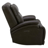 BROCKTON CHARCOAL LEATHER 3P POWER RECLINER WITH POWER HEADREST AND LUMBAR - Additional View 3
