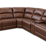 Adriel Leather 6-Piece Power Sectional