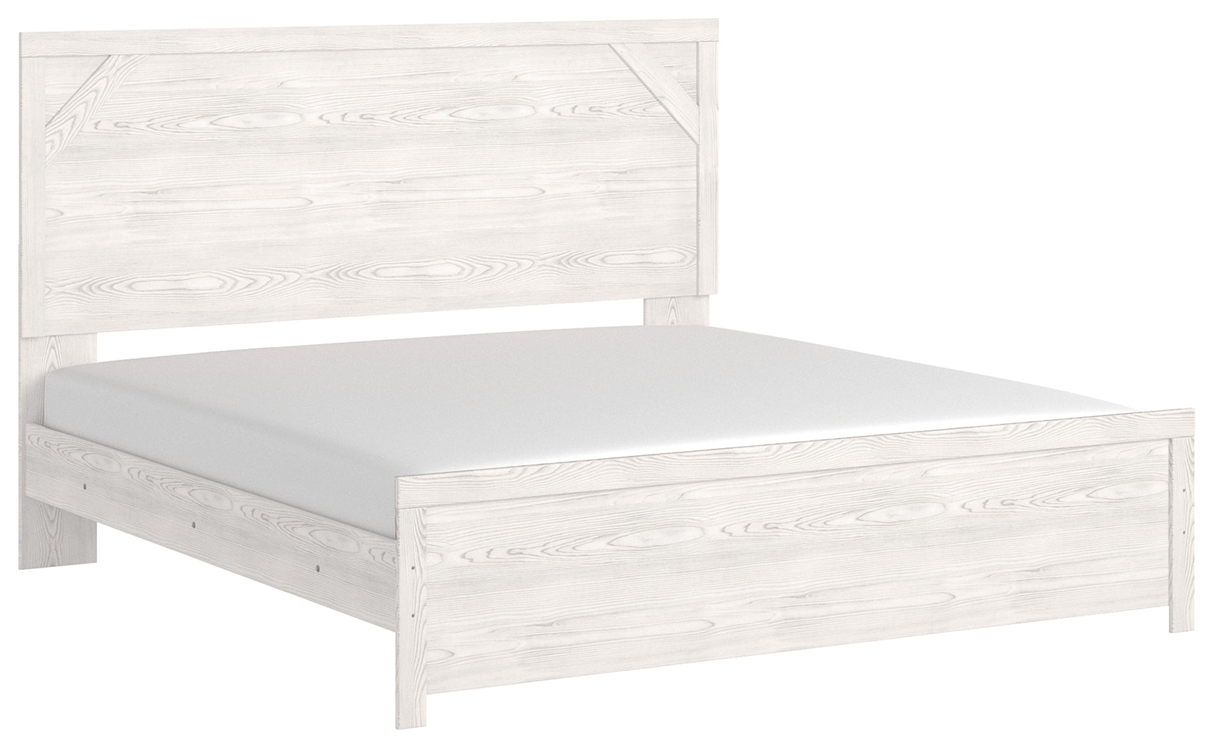 Ashley Furniture - Gerridan King Panel Bed - White Wood - Beds