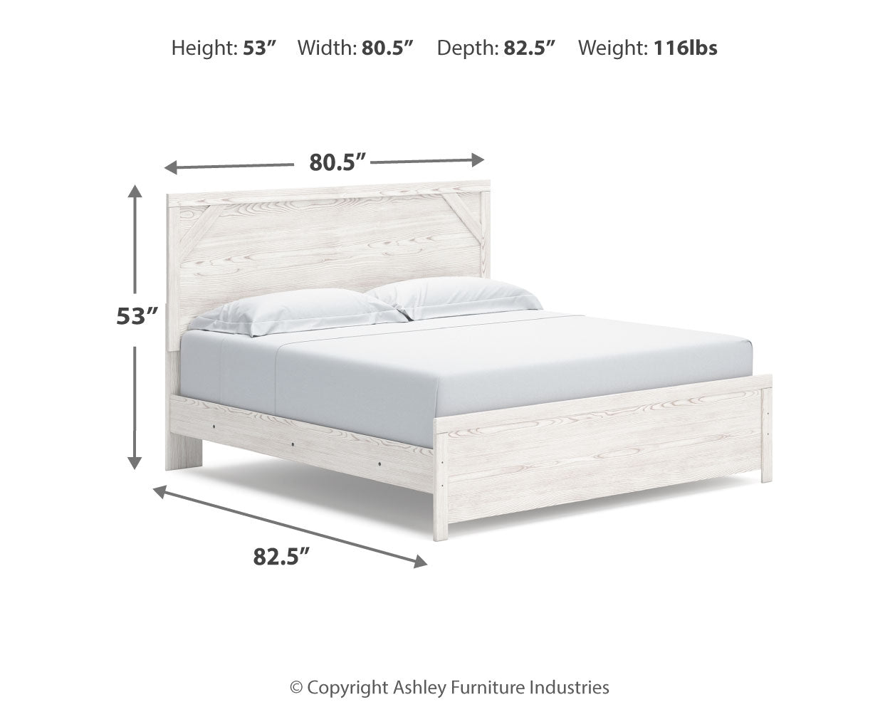 Ashley Furniture - Gerridan King Panel Bed - White Wood - Beds - Additional View 4