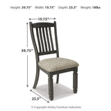 Ashley Furniture - Tyler Creek Upholstered Side Chair - Beige Fabric|Wood - Chairs - Additional View 4